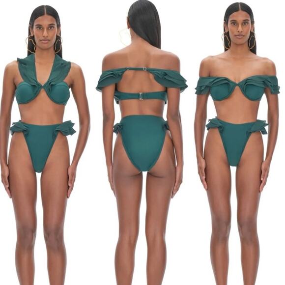 Andrea Iyamah Bikini Set Salama Green - Picture 1 of 15